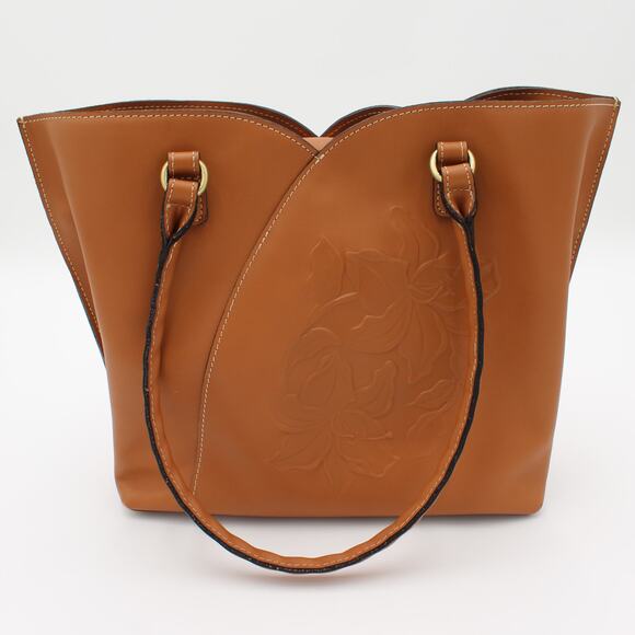 Patricia Nash Marion Tote Embossed Leather Brown Shoulder Crossbody Bag Purse - Picture 1 of 11